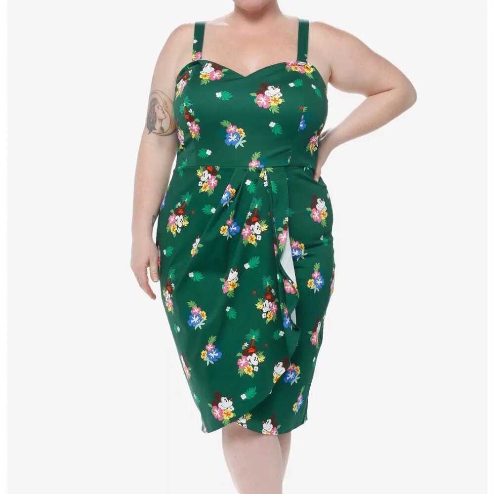 NWT! Her Universe Disney Mickey Mouse & Minnie Mouse Tropical Dress Plus Size EX